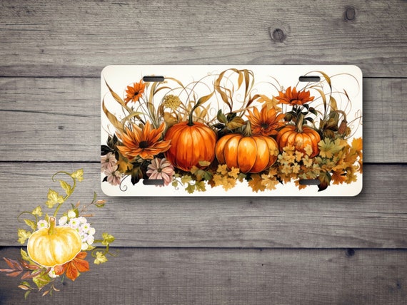 Fall Pumpkin Patch License Plate Car Tag - 5 sizes - Thanksgiving Party Home Decor - Bike Plate, She Shed - Birthday gift for her