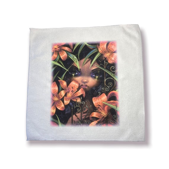 Orange Daylilies - Language of Flowers - Soft Microfiber Cloth Towel - Gothic Fantasy floral garden Screen Cleaner -Jasmine Becket-Griffith