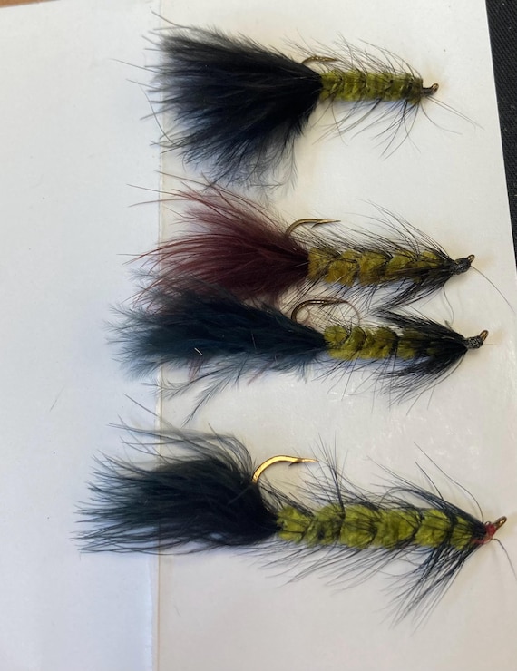 Wooly bugger flies for pond, lake, river fly fishing - 3pk - Crappie, Perch, Bluegill, Trout pan fish - small Bug - freshwater