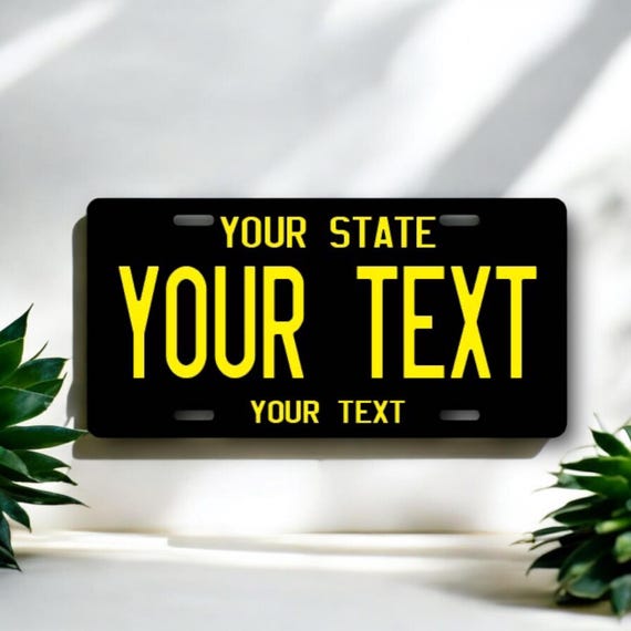 Custom State Plate - Personalized Car Tag - 5 sizes - Kids Bike Plate, Mini Name Tag - Your Text - Wheelchair, Golf Cart, Scooter Tag