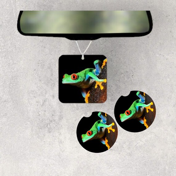 Red Eye Tree Frog Car Accessories - Rainforest Decor - Drink Coasters, Air Freshener