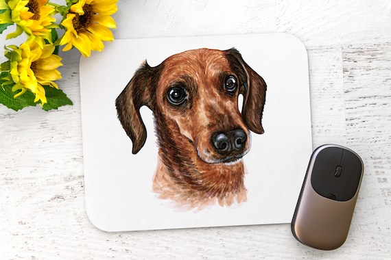 Daschund Mouse Pad - Personalized Doxie Puppy Breed - Custom Dog Lover Gifts - Office Desk accessories - Pet Sitter, Walker Christmas gift