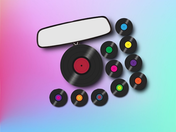 Vinyl Record Air Freshener - Retro Vintage 45 LP album - Unscented - Sock Hop Nostalgia - Juke Box Records - Mom, Dad gift - 70s Car Decor
