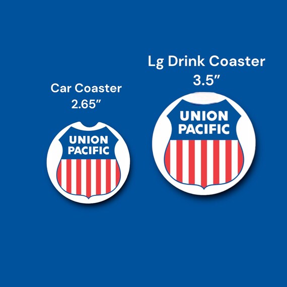 Union Pacific Railroad Car Coasters - Gift for Toy Train Collector, Rail Lines Enthusiast - Christmas, Father’s Day gift for Dad