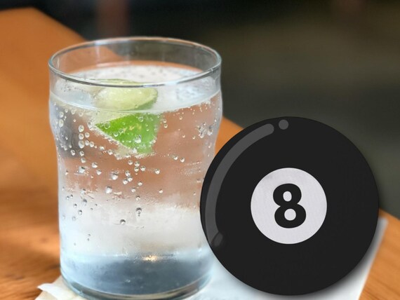 Billiard Ball Coasters - Car, Bar, Pool Hall - Black 8 Ball Decor - Birthday Party Favors for Him - Father’s Day gift for Dad - Sports Decor
