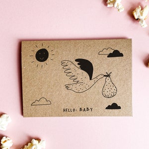 New Baby Card Welcome Baby Congrats Welcome to the World Hello Little One image 1
