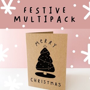 Paquet multi de carte Kraft de Noël