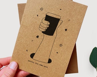 Coffee Birthday Card - Caffinated Birthday - Coffee Lovers Card - Card for Barista - Card with Coffee