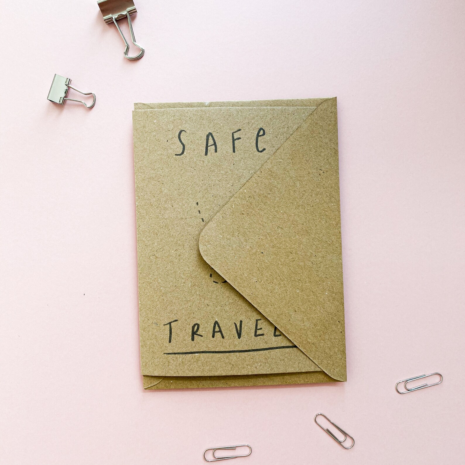 Safe Travels Kraft Card - Etsy