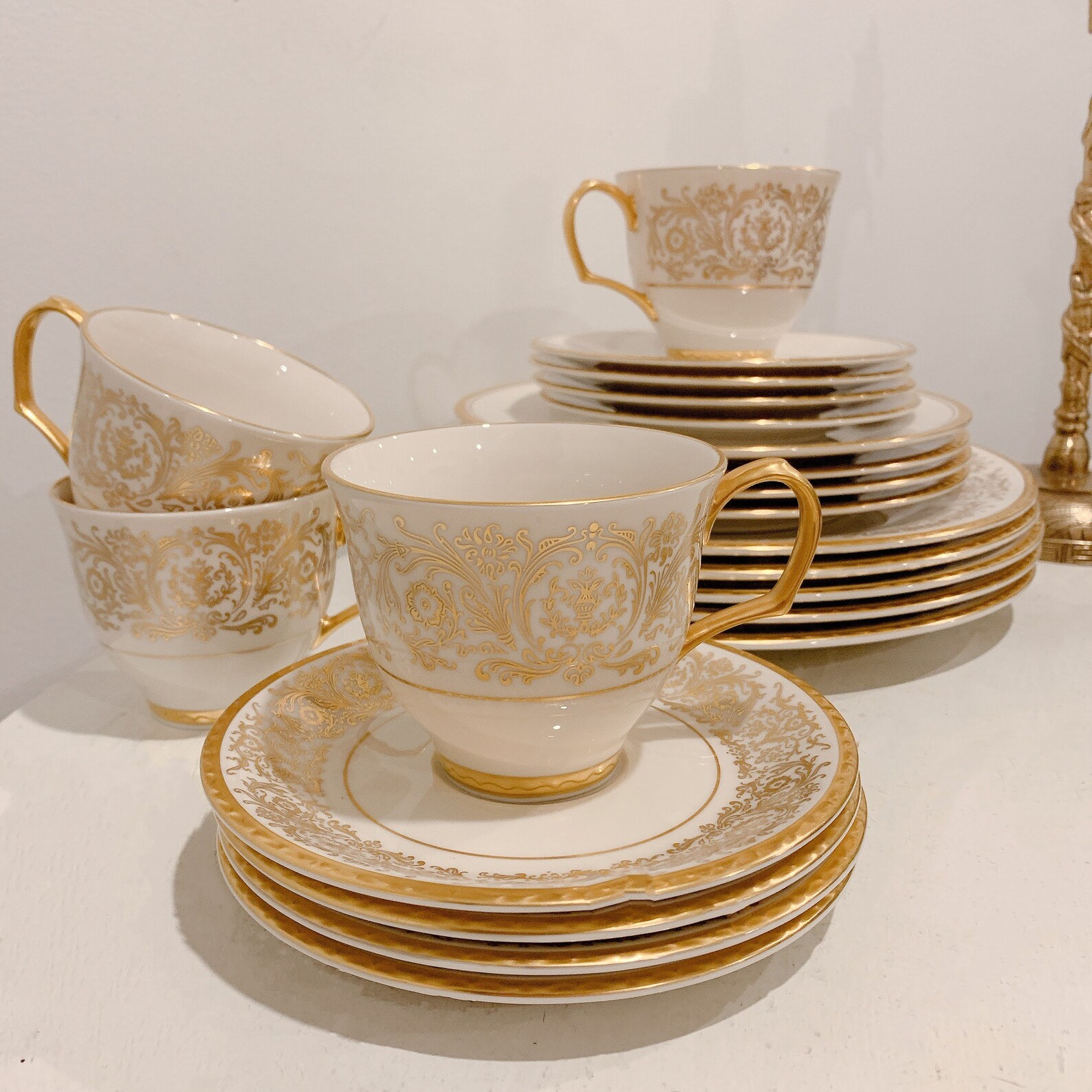 Hand Curated 24k Gold and Ivory Pickard China, Reflection and Tiara