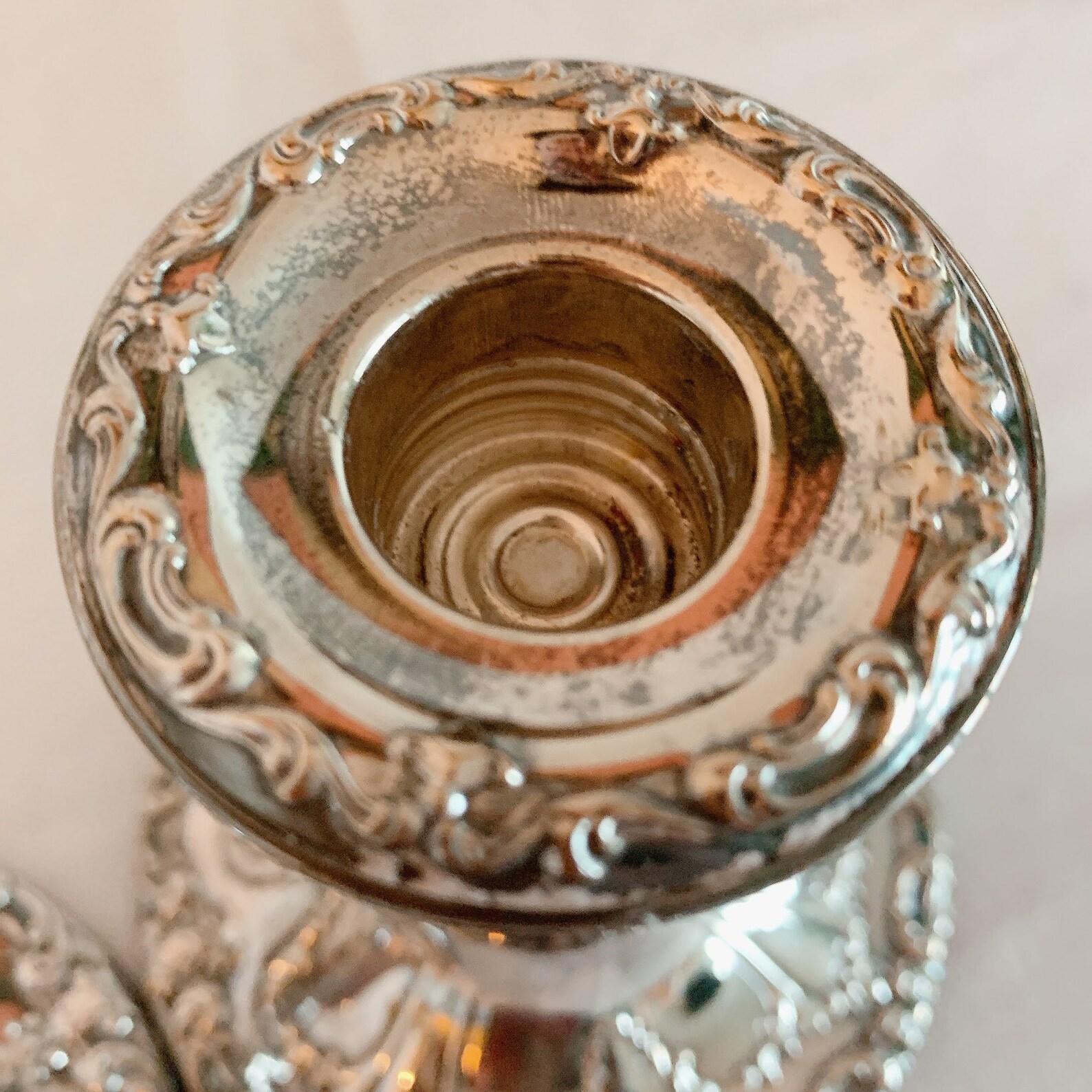 Two vintage Gorham silver plated Candlesticks Chantilly Etsy