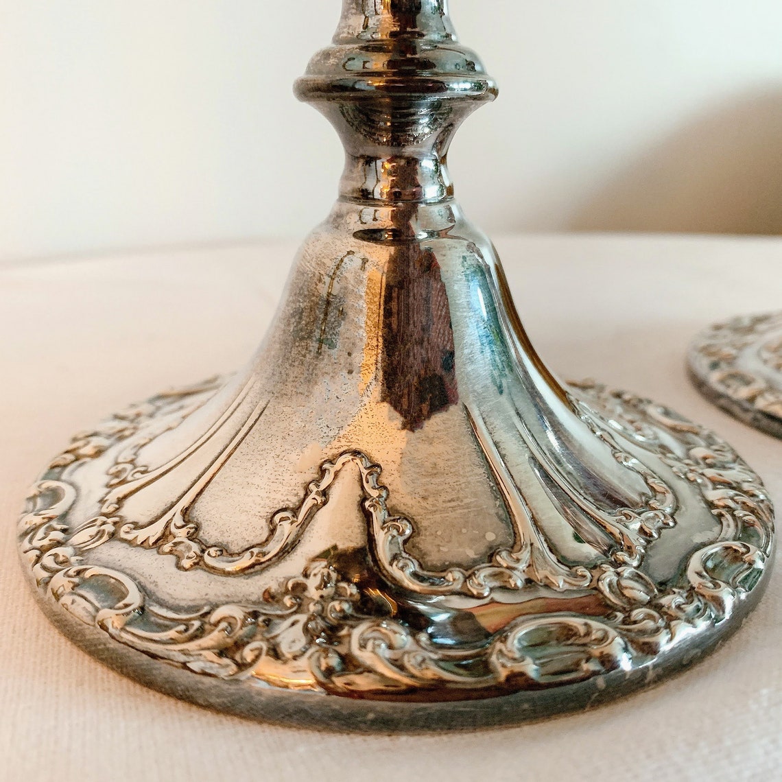 Two vintage Gorham silver plated Candlesticks Chantilly Etsy