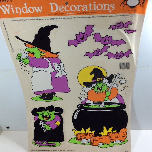 Large Halloween Window Clings Etsy