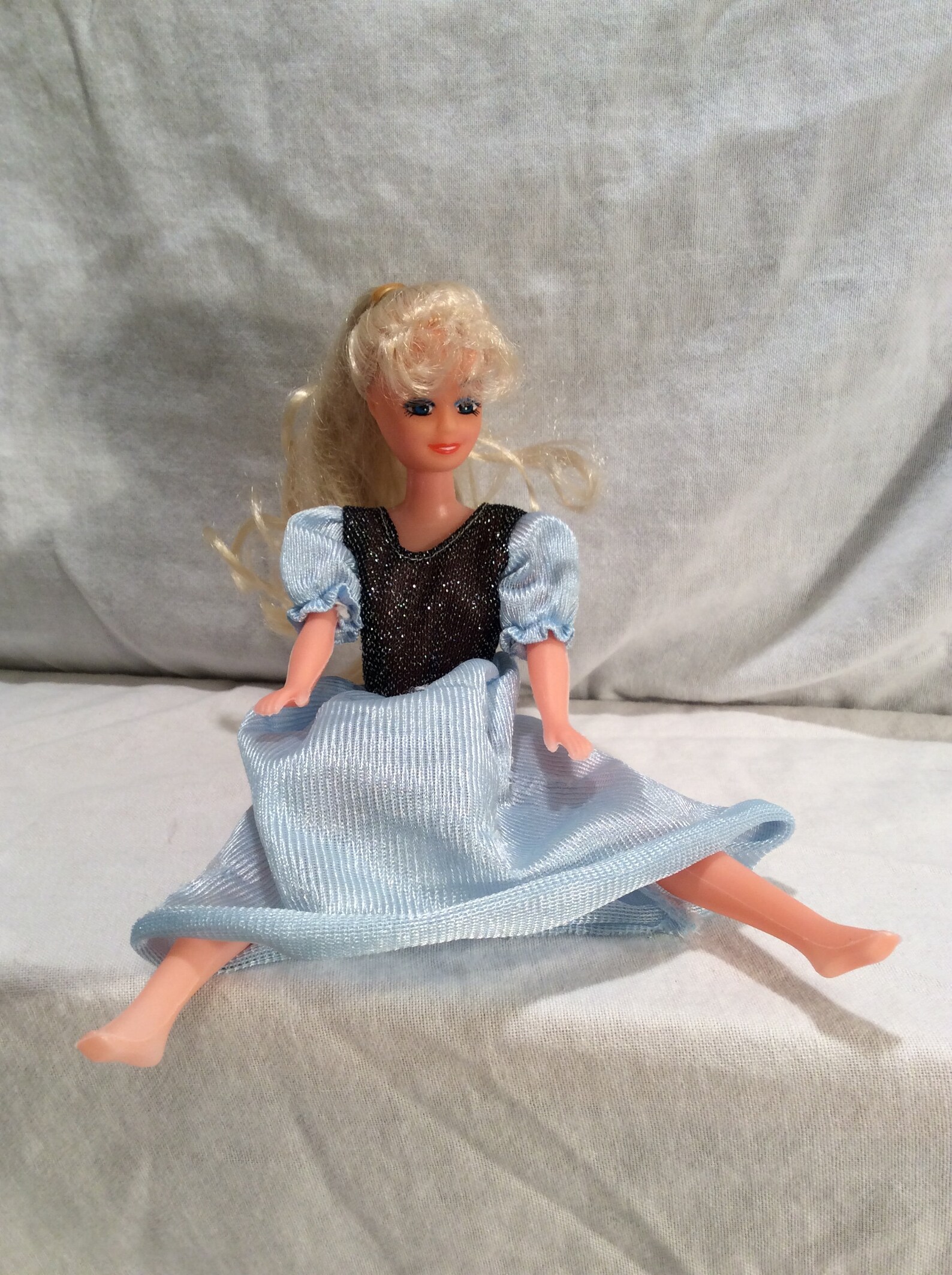 Vintage Barbie Lookalike Plastic Doll Cinderella Blue Dress | Etsy