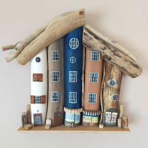 Driftwood wall decoration miniature wooden house