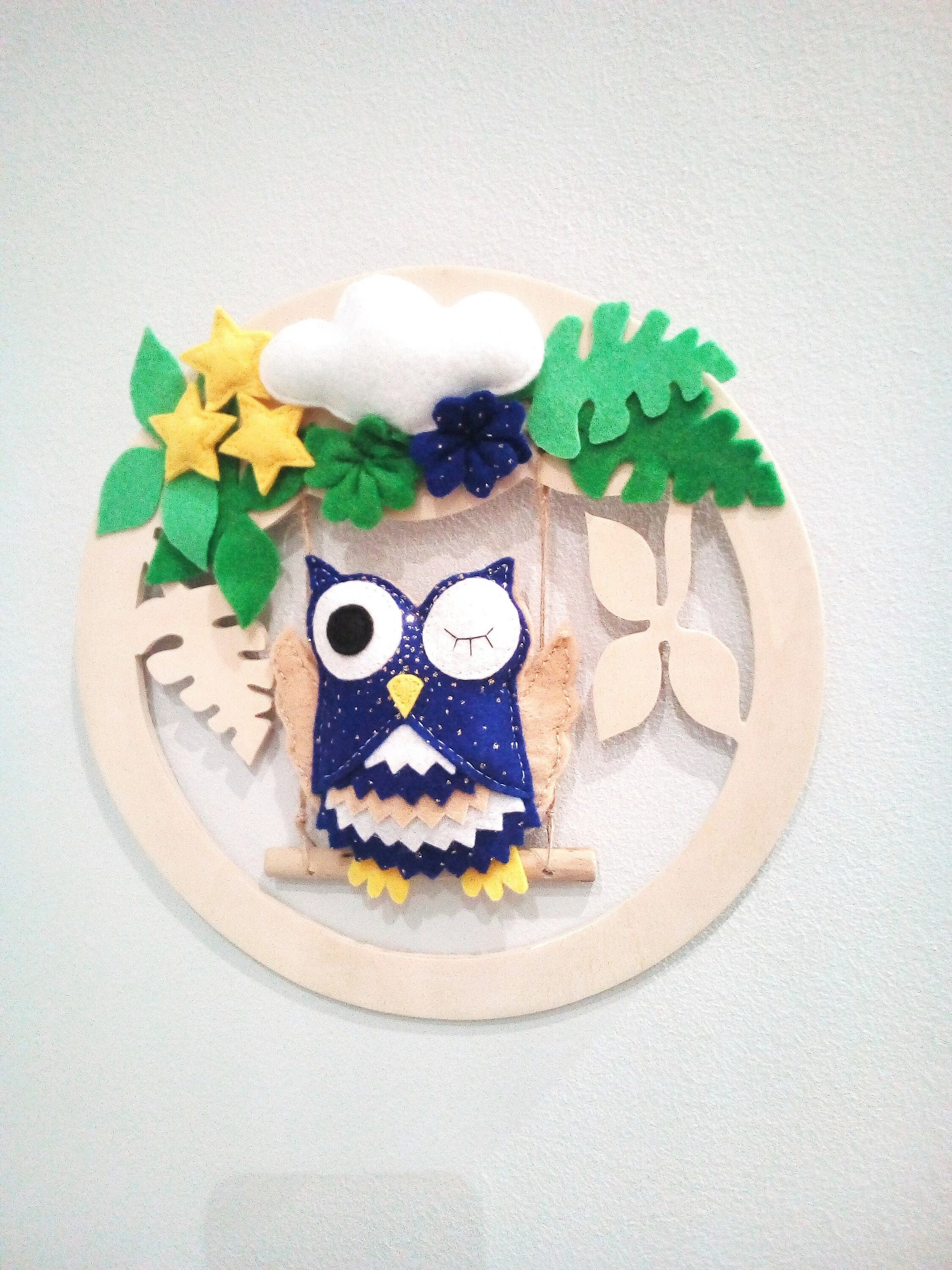 Mobile Baby Owl On Swing In Driftwood Forest Animals Owl Etsy