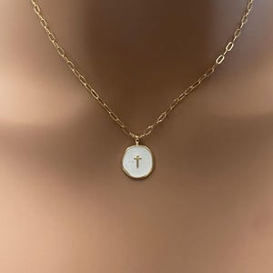 Enamel Cross Charm-Cross Necklace