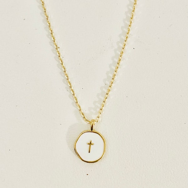 Enamel Cross Charm-Cross Necklace