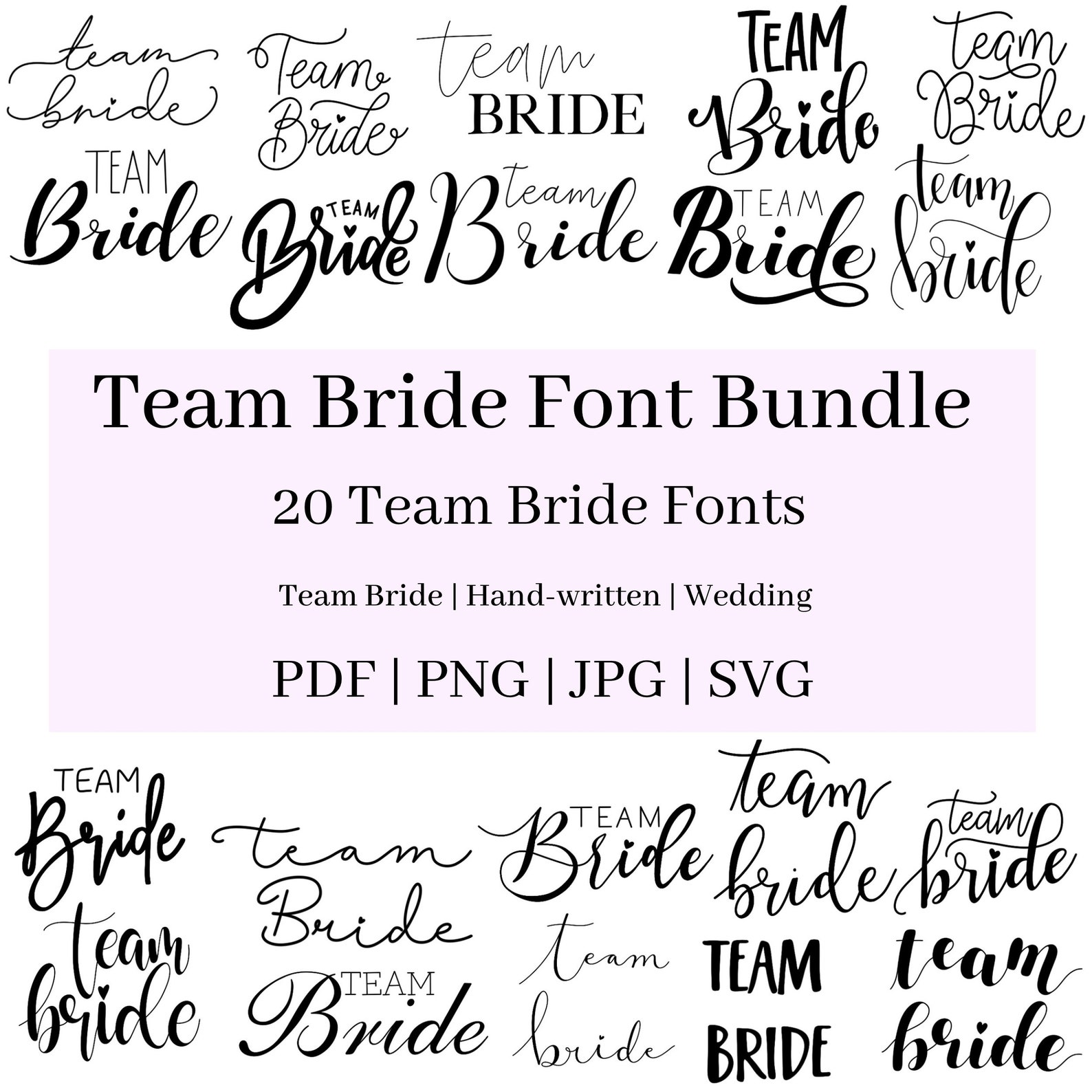 Team Bride Font Bundle / Team Bride Font SVG Bundle / Svg Bundle ...