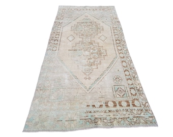 3x7 Oushak Teppich - Ethnischer Teppich - Türkischer Vintage Teppich Braun - Antiker Teppich - Boho Rustikaler Teppich