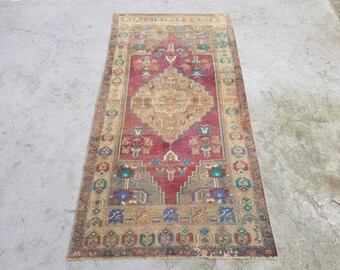 Turkisk matta 1,2x1,8 m ull turkisk matta anatolisk turkisk matta handknuten matta vintage matta