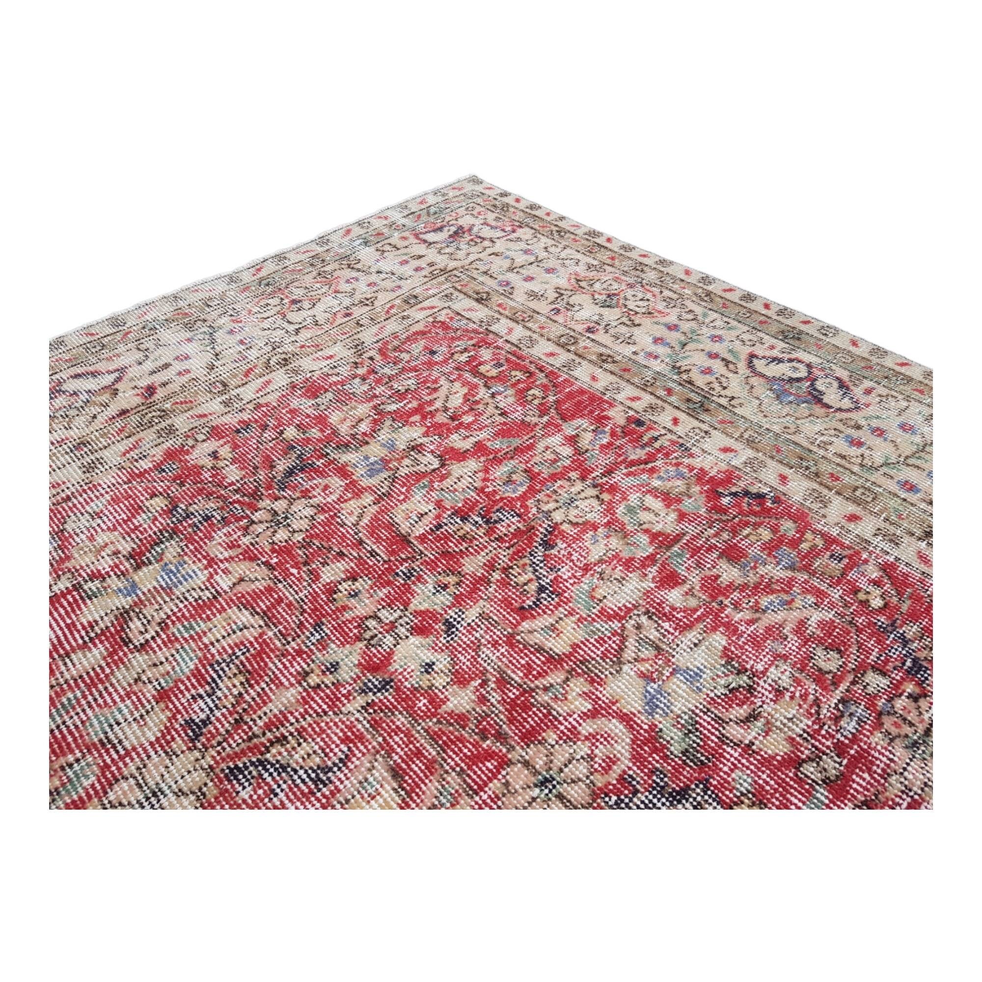 レッドオーバーダイ ヴィンテージラグ トルコラグ オーバーダイ ラグ