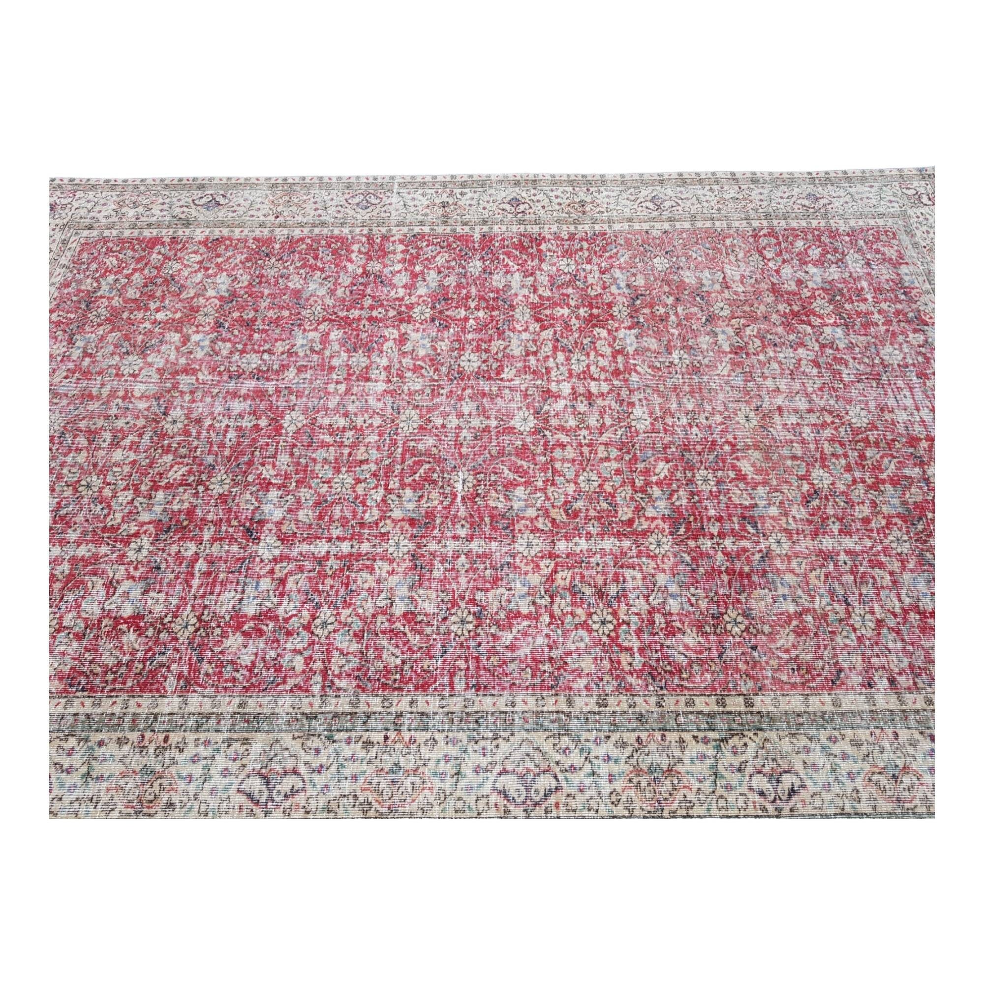 レッドオーバーダイ ヴィンテージラグ トルコラグ オーバーダイ ラグ