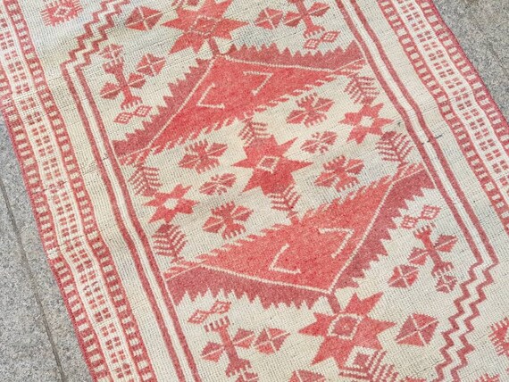 Pastel Oushak Rug 2.4x4.1 ft Anatolian Turkish Rug Boho Oushak Rug Area Rug Hand Knotted Rug Turkish Carpet Rug Vintage Rug