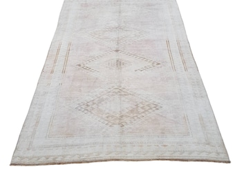 5x9 Beige Oushak Teppich Orientteppich Orientteppich Türkischer Distressed Beige Teppich Neutral Wollteppich Braun Teppich 168x285