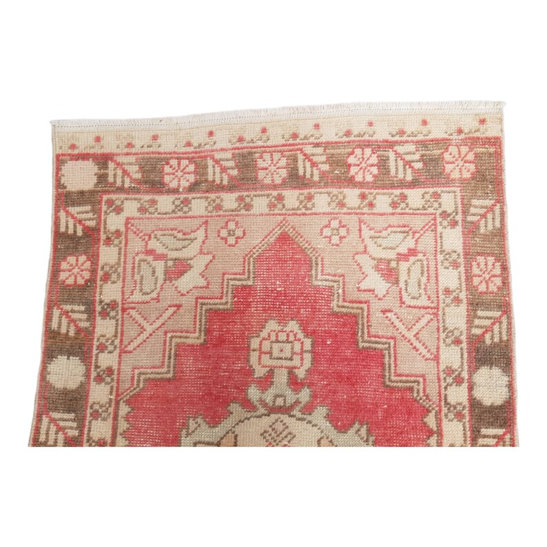 1960s Nevsehir Handwoven Turkish Runner Rug Vintage Orange Runner Rug ...