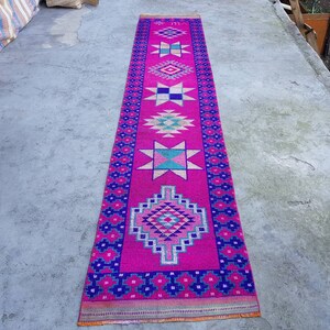 Kurdish Runner Rug - Anatolian Turkish Runner Rug - Long Turkish Runner Rug - Boho Runner Rug - Vintage Runner Rug (2.8x13.3 ft)