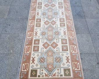 Oushak Rug  Turkish Runner Rug 2.10x9.8 ft Oushak Runner Rug Vintage Rug Runner Wool Runner Rug Bohemian Rug Vintage Rug Area Rug Rug Runner