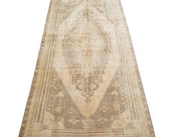 4 'x 2 'Distressed Oushak Teppich, Pale türkischer Teppich, Anatolischer Teppich, Boho Türkischer Teppich, Boho Teppich, Vintage Teppich, Handgeknüpfter Teppich