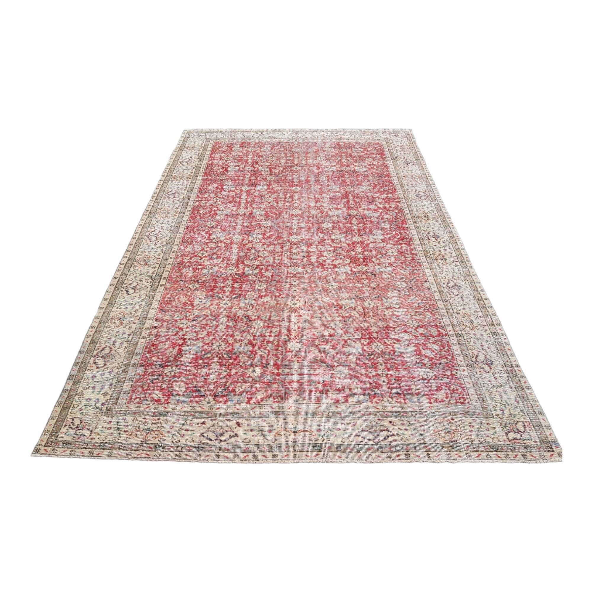 レッドオーバーダイ ヴィンテージラグ トルコラグ オーバーダイ ラグ