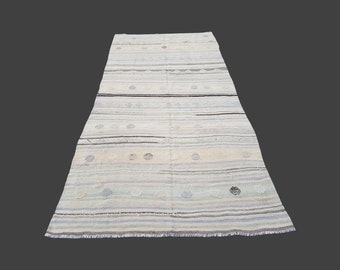 6x11 Pastel blue area kilim rug, hand woven kilim rug, wool kilim rug, boho kilim rug, anatolian rug, vintage rug
