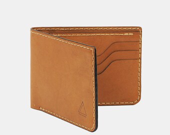 Cartera clásica plegable de piel de canguro hecha a mano / Personalización gratuita