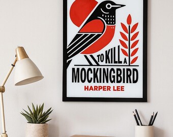 To Kill a Mockingbird Wall Art Modern Bright Acrylic Book Cover Art Handcrafted Literary Decor Harper Lee Gift Home or Office Display