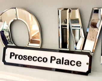 Prosecco Palace Door Sign Prosecco Palace Street Sign Home Decor Kitchen Street Sign.