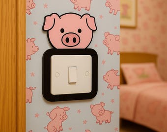 Cute Pink Piglet Pig Light Switch Surround Finger Plate. Piglet Decor Finger Plate Piglet Lover Gift Piglet Light Switch Surround.