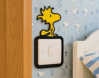 Peanuts Light Switch Surround - Finger Plate. Snoopy Decor,Finger Plate, Peanuts Lover Gift. Woodstock Socket Surround.