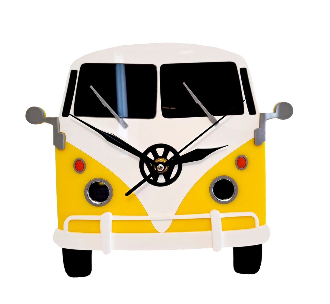 Vintage Style VW Camper Van Wall Clock. Classic Automotive Wall Clocks