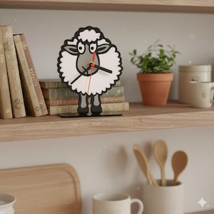 Sheep Clock Farmhouse Sheep Gift Work Top Clock Lamb Gift Desk Clock Sheep Office Desk Clock.