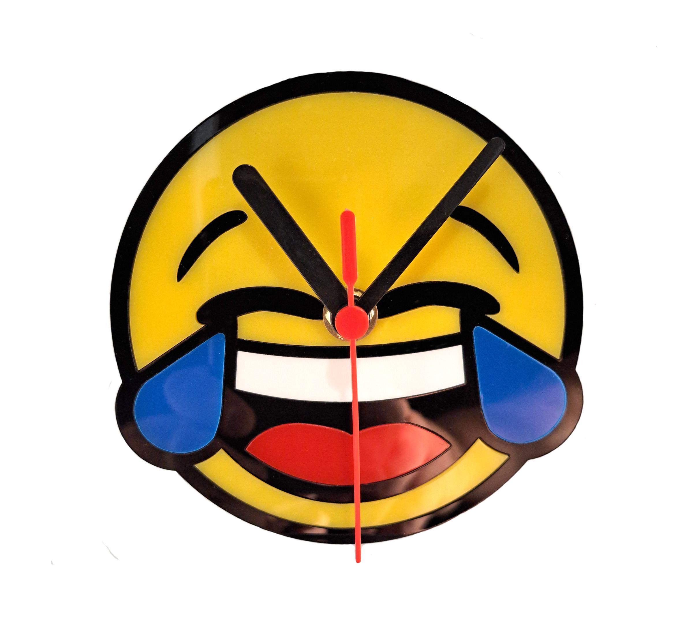 Clock Is Crying Emoji Laughing Crying Mini Wall Clock. Emoji Gift. Teenager Room Emoji ...