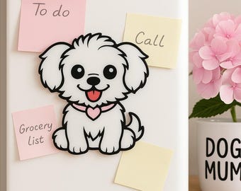 Handmade Puppy Dog Fridge Magnet Cute Puppy Kitchen Decor Gift for Dog Lovers Pet Owner Present Animal Magnet Cavachon