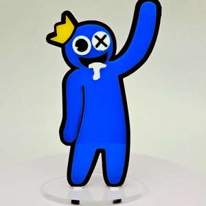 Rainbow Friends Blue-personagefiguur serie 2 Blue Rainbow Friends stand-up displayfiguur Rainbow Friends verzamelobject blauw.