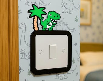 Dinosaur Light Switch Cover Switch Surround Finger Plate Nursery Children's Room Light Switch Protector Cute Dinosaur Wall Decoration Boys