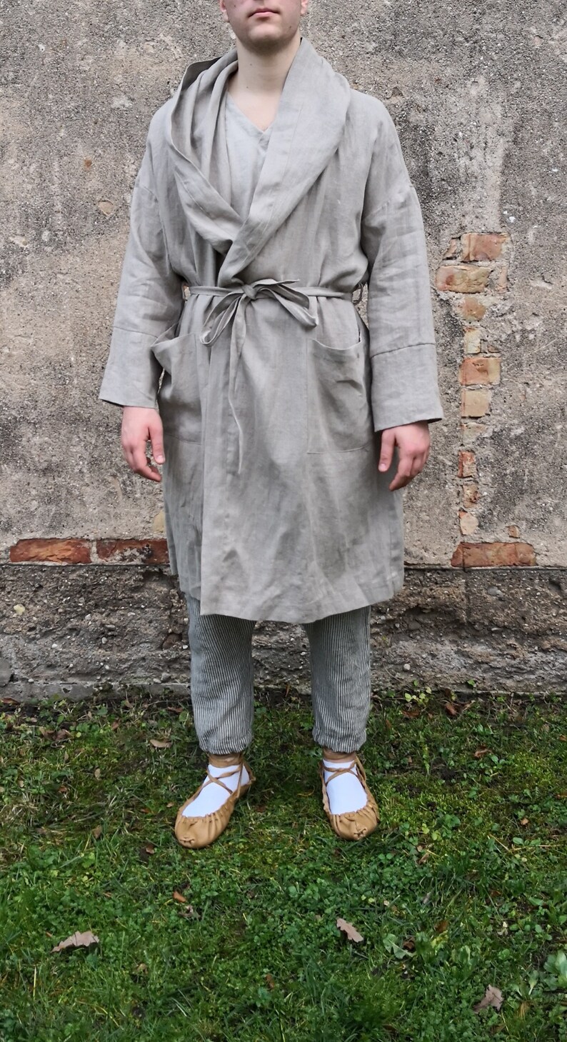 Linen Robe. Hooded Linen Robe.heavy Weight Natural Linen Robe. Etsy