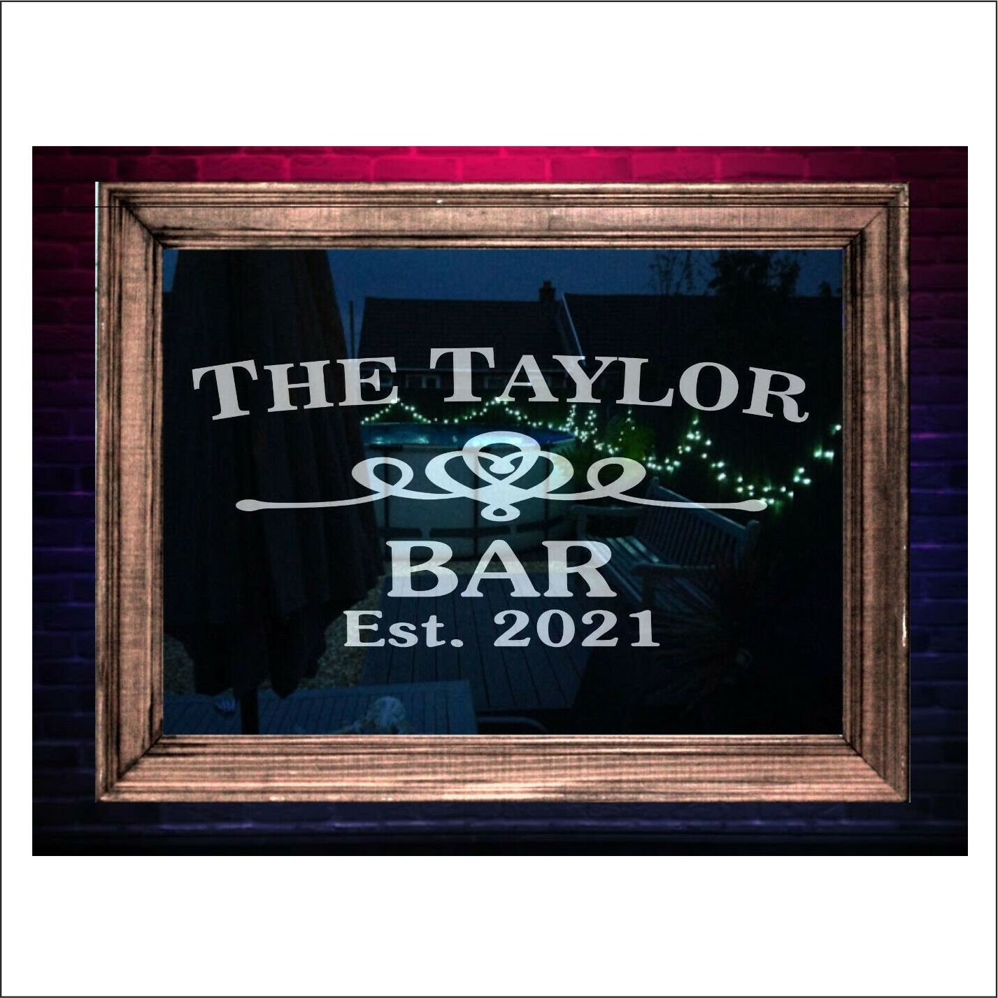 Custom Etched Mirror/wall Sticker Art Decal Wallart Bar Pub Man Cave ...