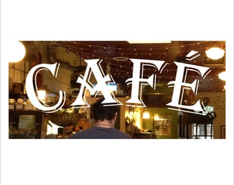 Cafe vinyl window sticker sign Coffee Shop Cafeteria Cafe Tea Room graphics