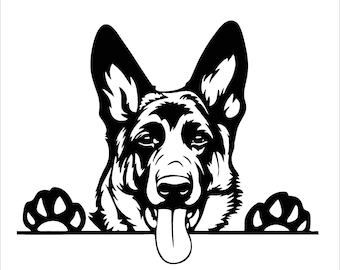 Pegatina grande de vinilo novedosa para perro, para ventana de coche, furgoneta, camión, capó, pastor alemán, alsaciano, mascota